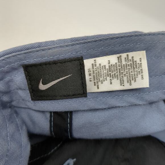 Nike Slideback Baseball Cap Blue One Size Adjustable Embroidered Vented Holes - Picture 9 of 9